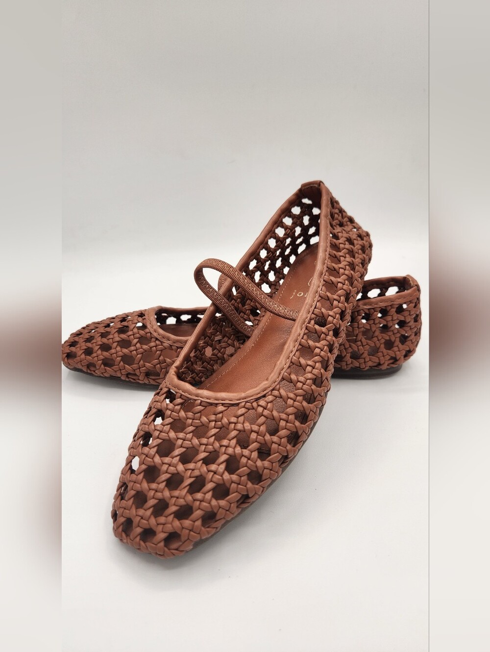 Joie Mary Jane Weavy Brown Flats Size 7.5 - Picture 6 of 8